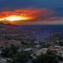 Sunset with Tayler Canyon in the Canyonlands National Park
